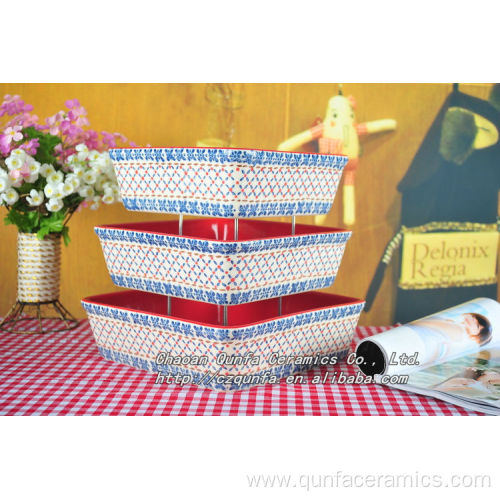 Different sizes handpainted square bakeware without handle